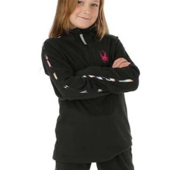 Spyder Speed Fleece Jacket Size Small Youth NWT $49 Black 1/2 Zip Pullover - Picture 11 of 11
